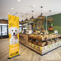 Great Value, Saturn Retractable Banner Stand for 24" Wide Media | Portable, Single-Sided Banner Sign Telescopes from 36"to 96"