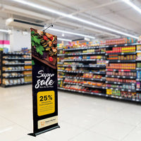 Great Value, Saturn Retractable Banner Stand for 24" Wide Media | Portable, Single-Sided Banner Sign Telescopes from 36"to 96"