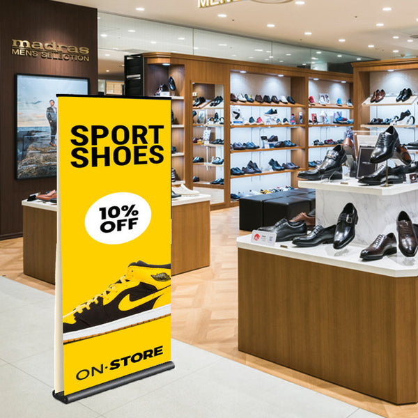 Saturn Retractable Banner Stand | 36" Wide Double-Sided Sign Holder with Quick Setup