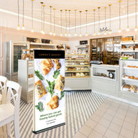 Saturn Retractable Banner Stand Sign 60" Wide + Double-Sided Viewing | Pole Height Adjusts 36" to 96"