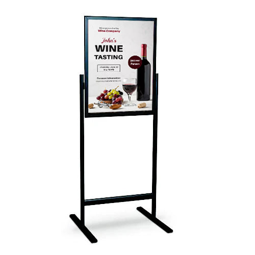 24x36 Poster Snap Frame Floor Stand Double-Sided with Two Snap Open Sign Frames