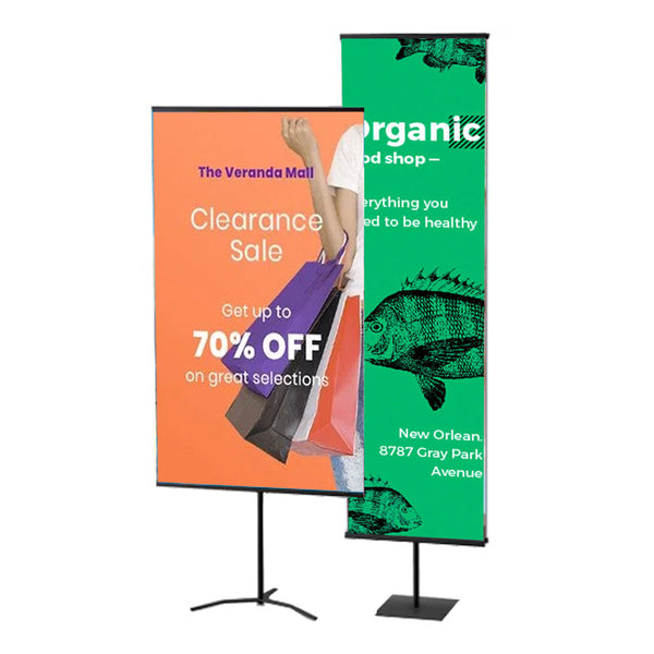 Easy Change Snap Frame Banner Stand, 36" Wide, Single-Sided Banner Sign Holder Display with Adjustable Crossbar: 36" to 96" H