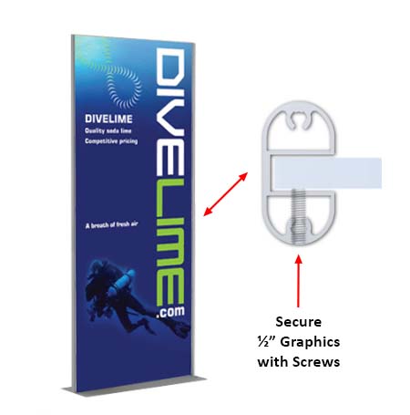 60 x 72 Graphic Poster Board Floor Stand with Uprights and Solid Steel Base, Silver or Black Finishes