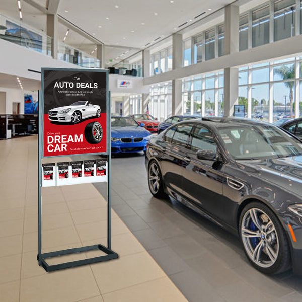 Heavy Duty Information Center 22x28 Bulletin Sign Holders (10 Brochure Holders)