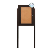 SwingCase Standing 24x36 Lighted Outdoor Bulletin Board Case w Posts (One Door)